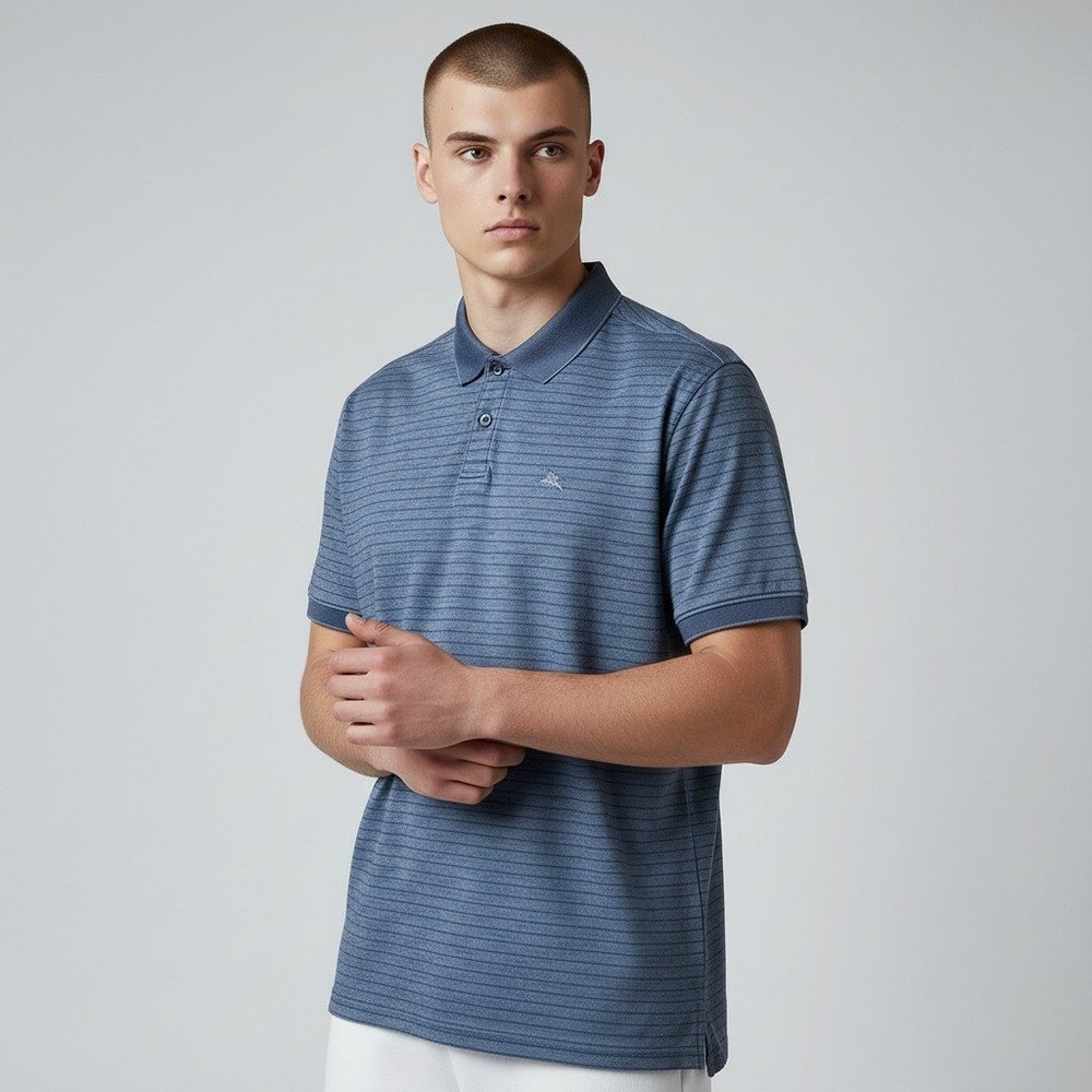 Tommy Bahama Polo Shirt XXL Blue Striped Short Sleeve Cotton Blend ST226446RS